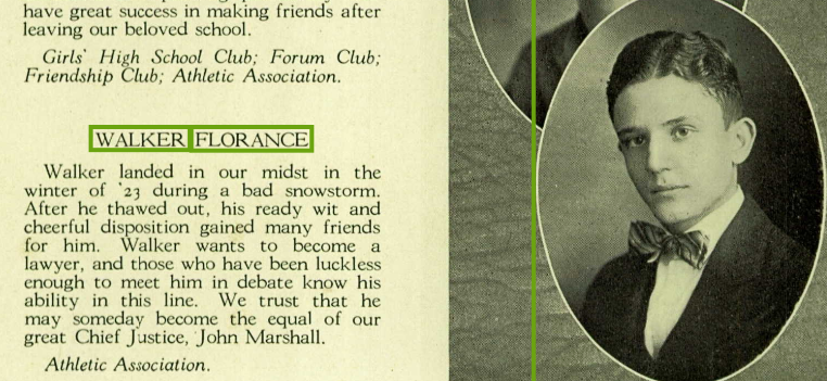 Walker Florance Yearbook Picture